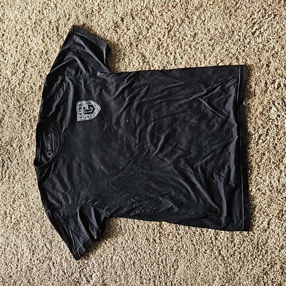 GRIND hand printed in USA, black Tshirt, size M